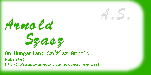 arnold szasz business card